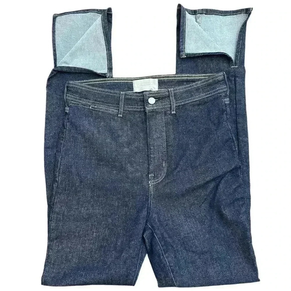 Everlane Way High Rise Skinny Split Hem Jeans Size 29 Organic Cotton Dark Wash - Picture 5 of 10